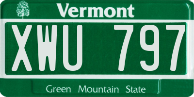 VT license plate XWU797