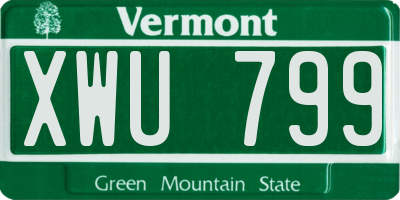 VT license plate XWU799