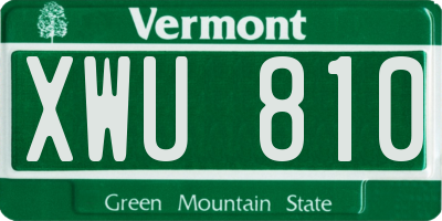 VT license plate XWU810