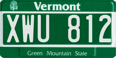 VT license plate XWU812