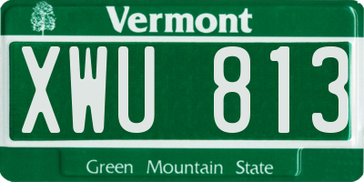 VT license plate XWU813