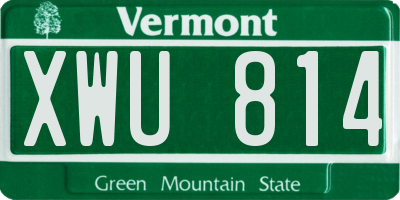 VT license plate XWU814