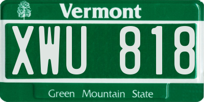 VT license plate XWU818