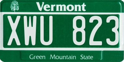 VT license plate XWU823