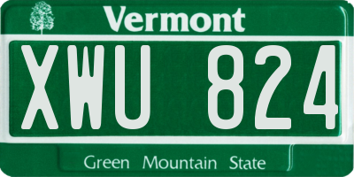 VT license plate XWU824