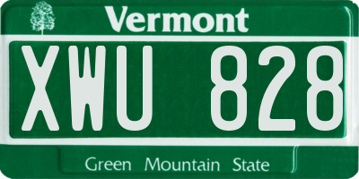 VT license plate XWU828