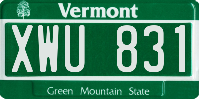 VT license plate XWU831