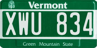 VT license plate XWU834