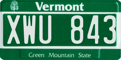 VT license plate XWU843