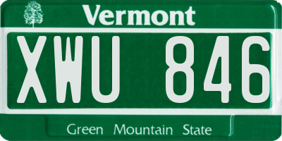 VT license plate XWU846