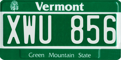 VT license plate XWU856