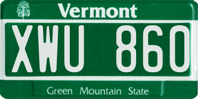 VT license plate XWU860
