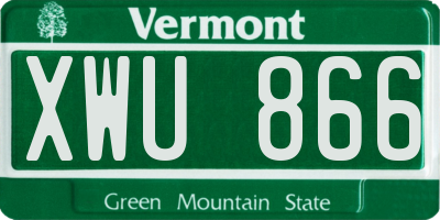 VT license plate XWU866
