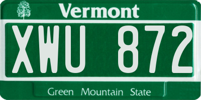 VT license plate XWU872
