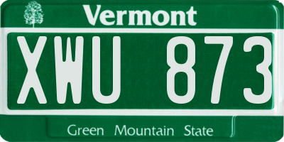 VT license plate XWU873