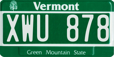 VT license plate XWU878