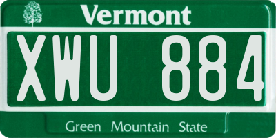 VT license plate XWU884