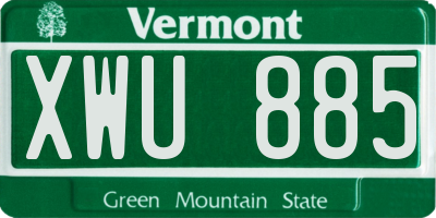 VT license plate XWU885