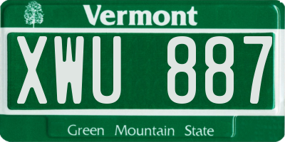VT license plate XWU887