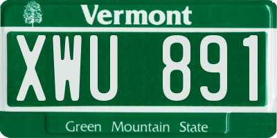 VT license plate XWU891