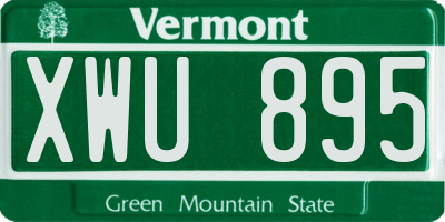 VT license plate XWU895