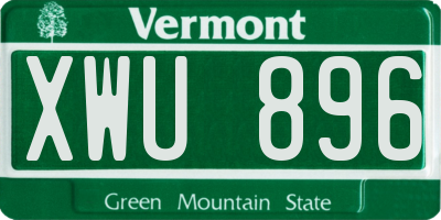 VT license plate XWU896
