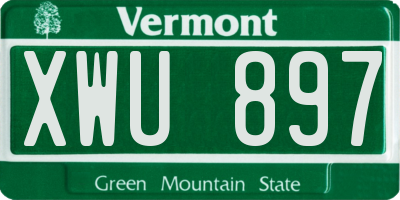 VT license plate XWU897
