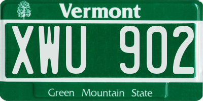 VT license plate XWU902