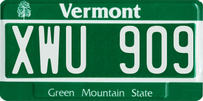 VT license plate XWU909