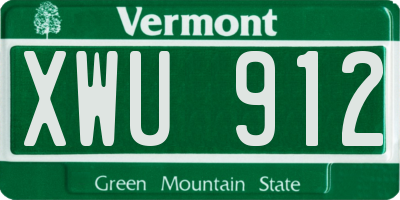 VT license plate XWU912