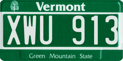 VT license plate XWU913