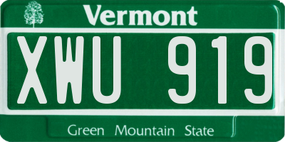 VT license plate XWU919