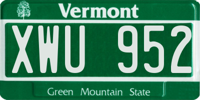 VT license plate XWU952