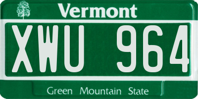 VT license plate XWU964