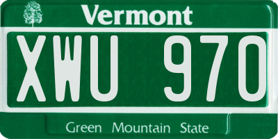 VT license plate XWU970