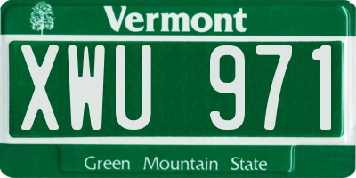 VT license plate XWU971