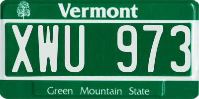 VT license plate XWU973