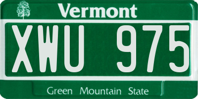 VT license plate XWU975