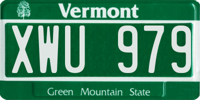 VT license plate XWU979