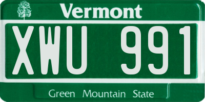 VT license plate XWU991