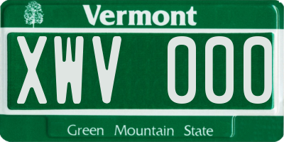 VT license plate XWV000