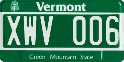 VT license plate XWV006