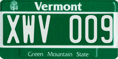 VT license plate XWV009