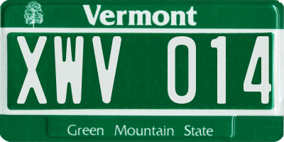 VT license plate XWV014