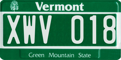 VT license plate XWV018