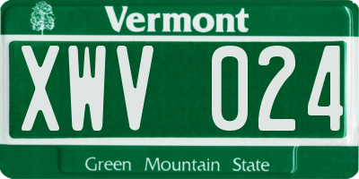 VT license plate XWV024