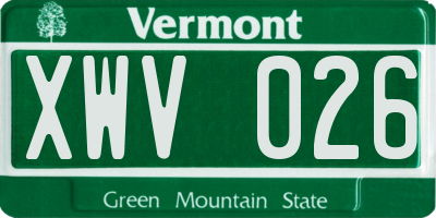 VT license plate XWV026