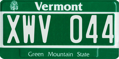 VT license plate XWV044