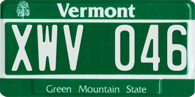 VT license plate XWV046