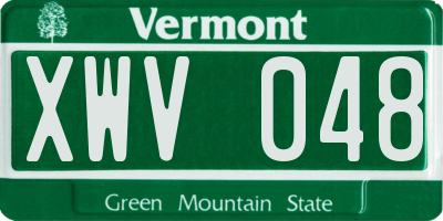 VT license plate XWV048